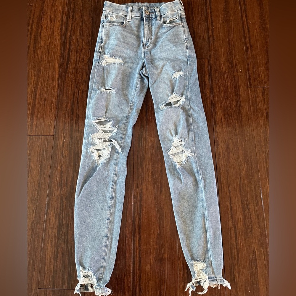High rise distressed jeans American eagle